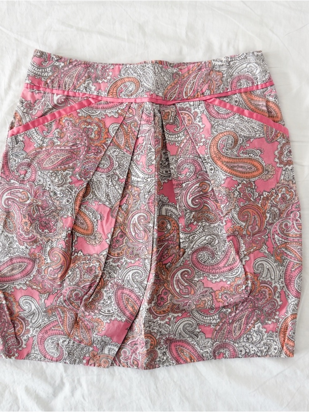 H&M Pink Paisley Mini Skirt